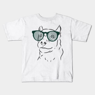 dog in fashionable dark glasses Kids T-Shirt